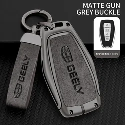 합금 자동차 키 커버 케이스, Geely Coolray X6 기하학 c 엠그랜드 글로벌 쿨레이 호크 GX7 오카방고 스마트 원격 자동차 액세서리