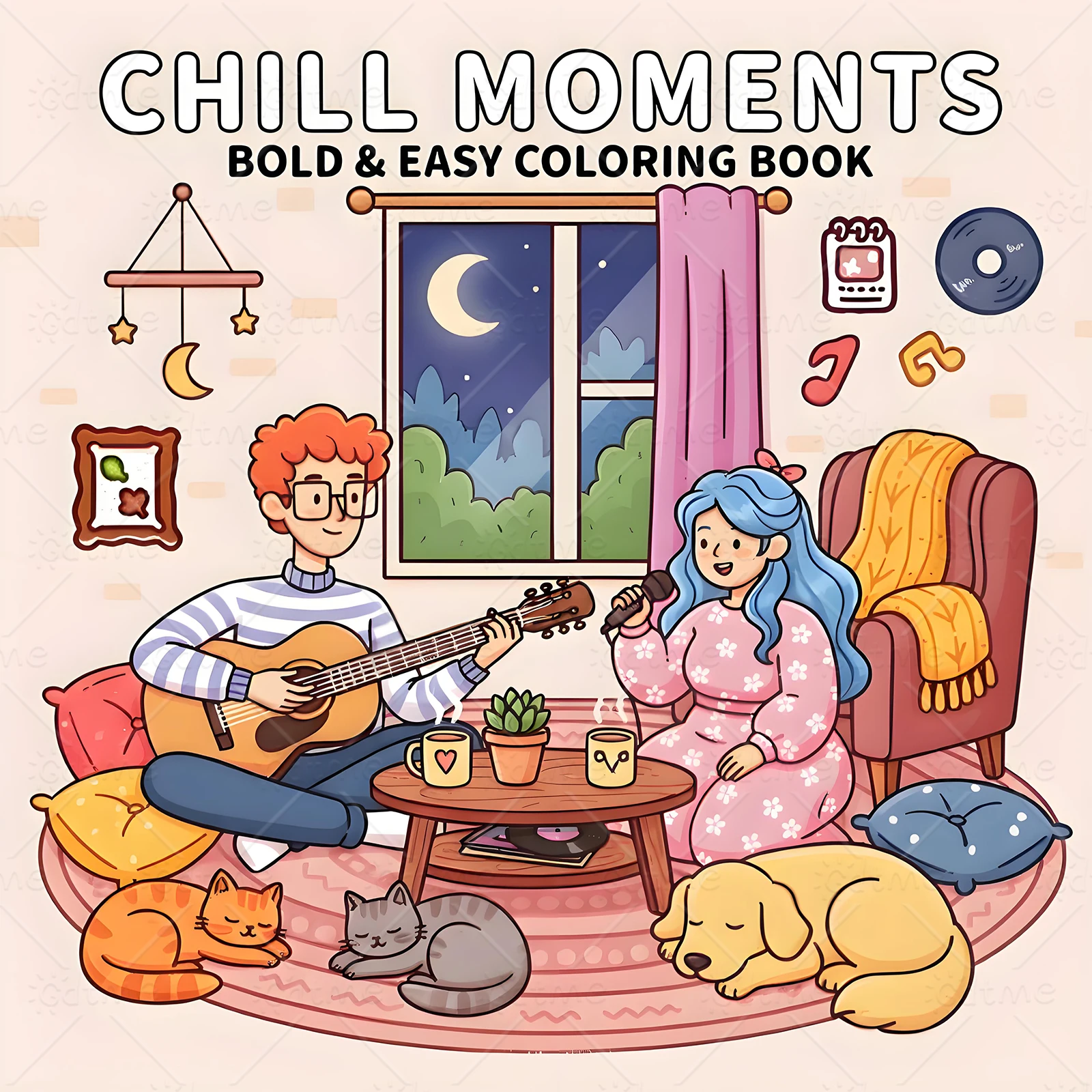 تحظير البرد، كتاب تلوين بأنماط جريئة وسهلة للبالغين، كتاب رسم لطيف، هدية مثالية للحفلات وأعياد الميلاد #1