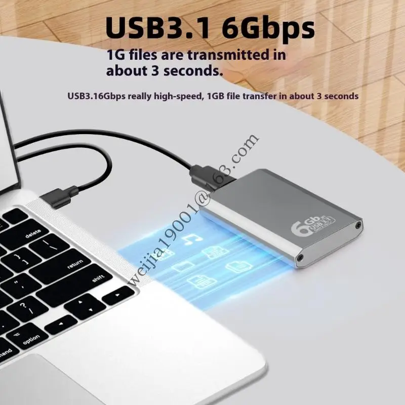 MSATA USB3.1 Gen 2 6 Gbps Encure Extern Disk Disk Disk Box Case Adattatore Case con porta tipo C .H05A