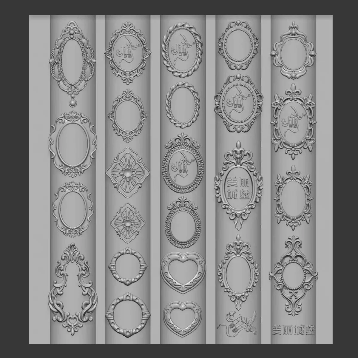 1Pc Gemstone  Photo Frame Baroque 3D Acrylic Mold Nail Art Decorations  DIY Silicone Nail Mold