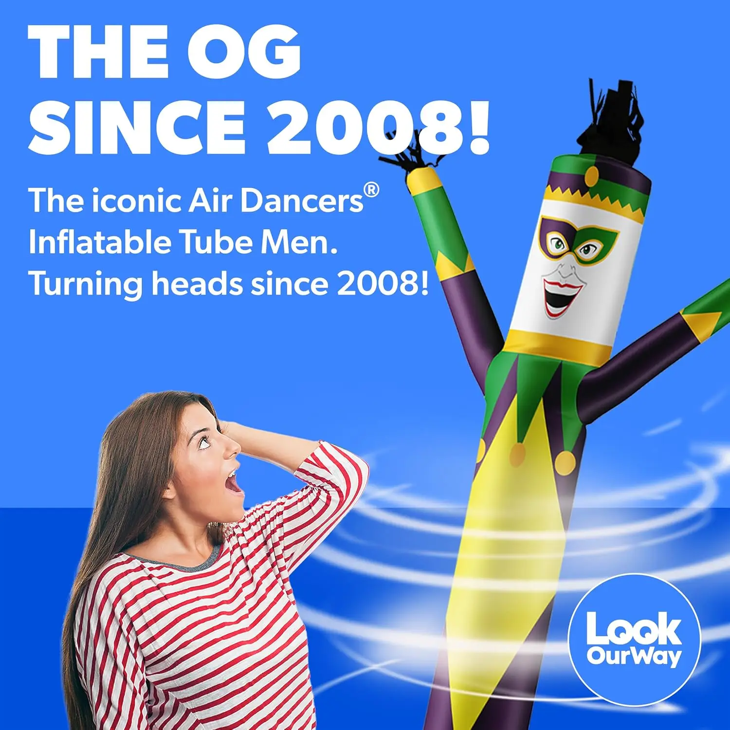 Air Dancers Wacky Waving Inflatable Tube Man Set - 20 Feet Tall Inflatable Dancing Man with Blower for Business Advertising - Ma