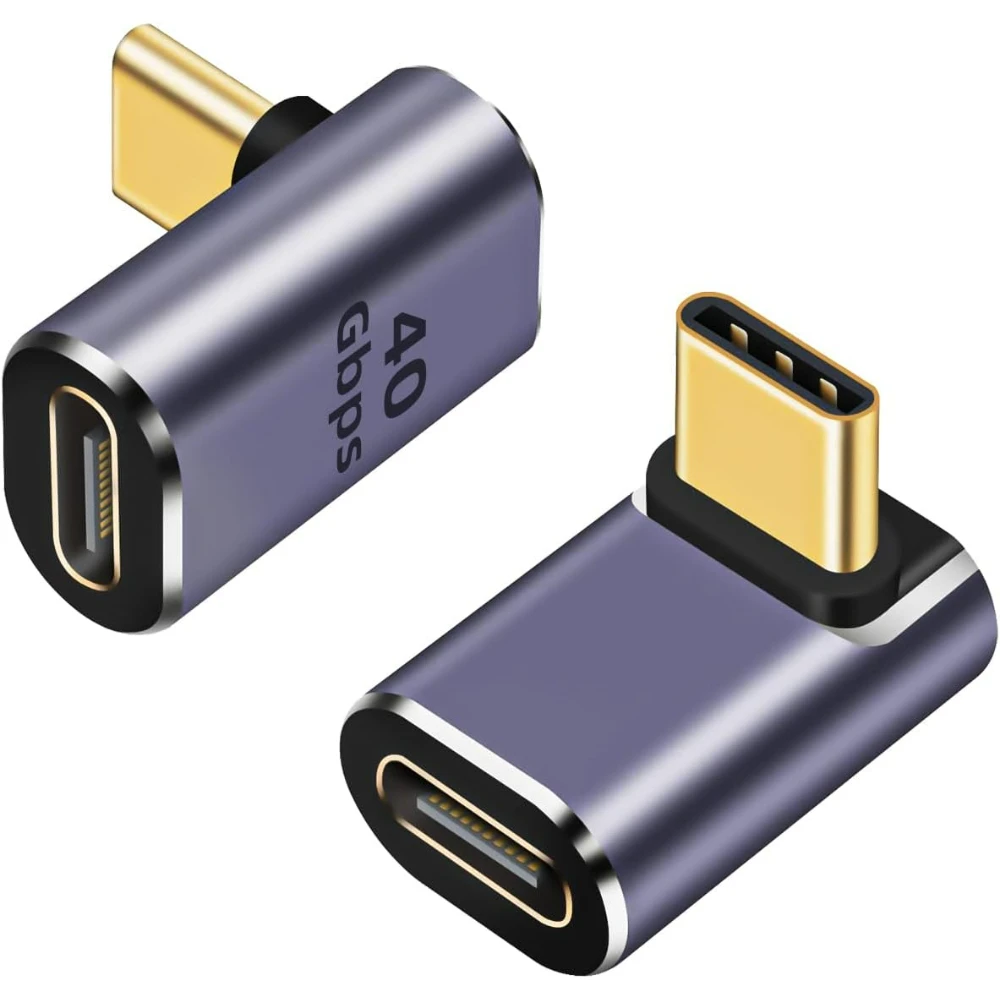 

90 Degree USB C Male to Female Adapter 100W, 8K, 40Gbps Thunderbolt4/3 Compatible Type-C Extender for Macbook Pro Phone Tablet