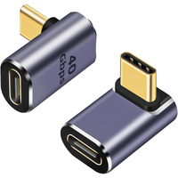 90 Degree USB C Male to Female Adapter 100W, 8K, 40Gbps Thunderbolt4/3 Compatible Type-C Extender for Macbook Pro Phone Tablet