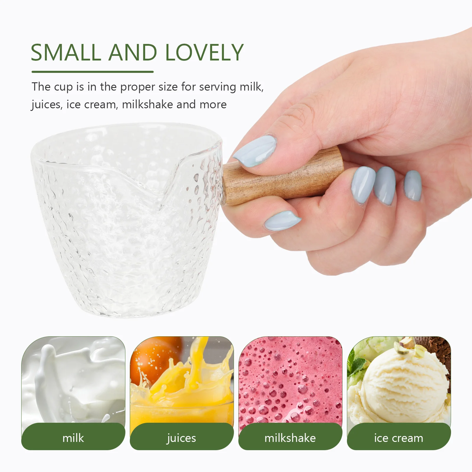 

Hammer Texture Coffee Cup Latte Art Pitcher Glass Milk Boat Coffee Supplies 100Ml Creative Pouring Beak Design