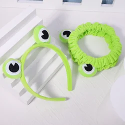 Funny Frog Animal Ears Makeup Headband fasce elastiche a tesa larga per ragazze fasce per capelli per ragazze carine accessori per capelli Cosplay da donna