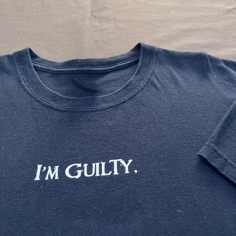 Vintage Y2K I'm Guilty God Jesus Bible Holy Promo Tee Sleeve Men Hip Hop T-Shirt Tee Streetwear Oversized Loose Casual