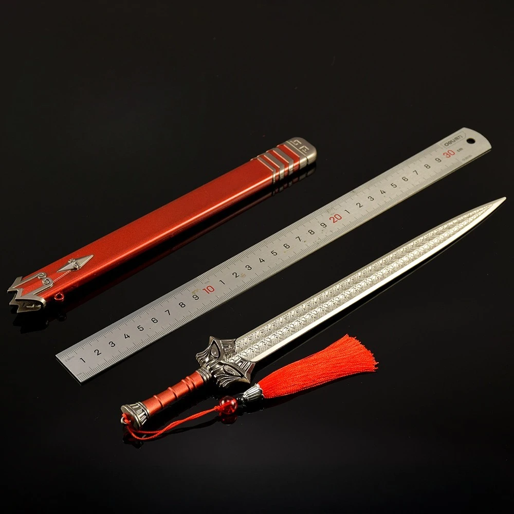 30 CM 중국 애니메이션 주변기기 검 금속 공예 모델 Collectible Desk 장식품 남자 친구를위한 크리 에이 티브 생일 선물 소년 장난감