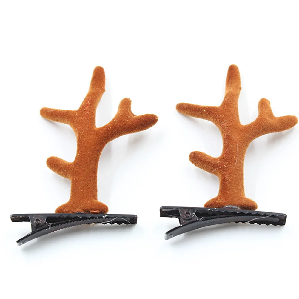

6pcs Reindeer Antlers Hair Clips Hair Accessories Party Decoration Photo Prop Antlers Hairpin for (Coffee)