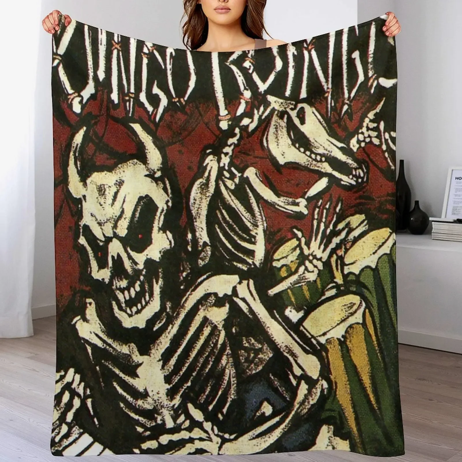 Halloween Farewell - Oingo Boingo Throw Blanket Bed covers halloween Blankets