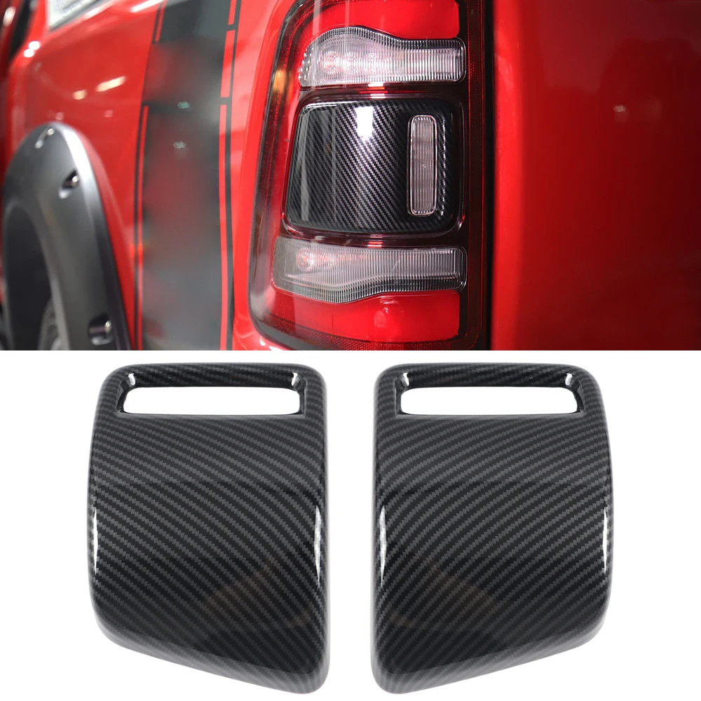 

for Ram 1500 2019-2023, Ram TRX 2021-2023 Tail Lights Overlay Carbon Fiber ABS Plastic 2pcs