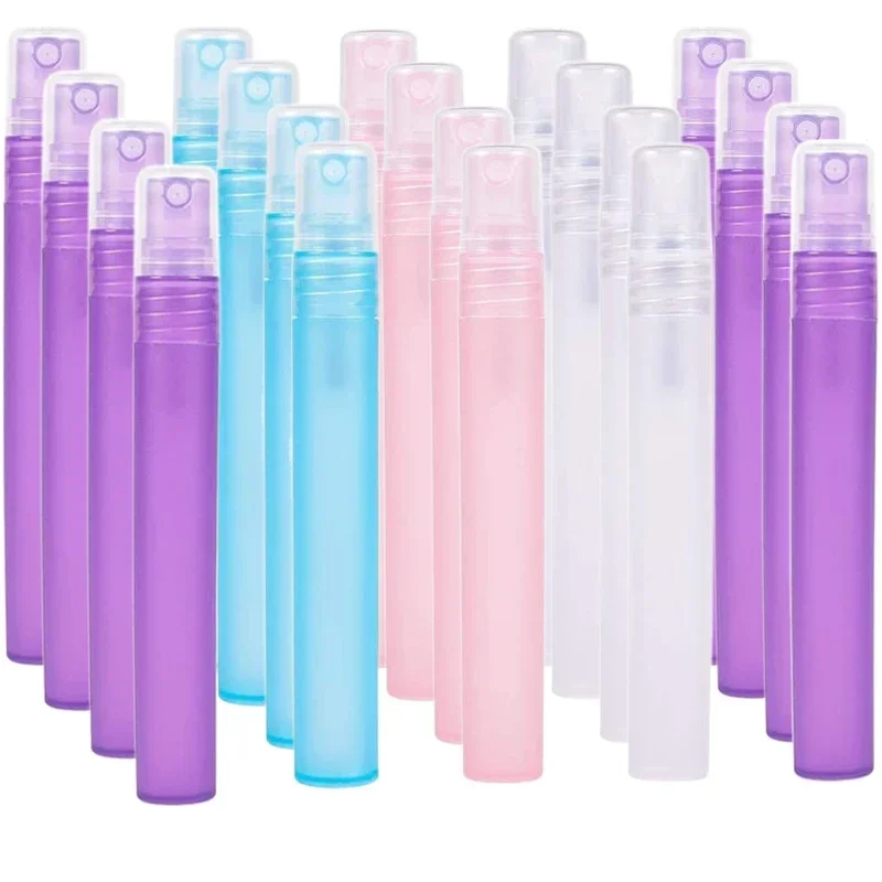 50Pcs Empty Refillable Frosted Plastic Sprayer Bottles Fine Mist Spray Multiple Colors Travel Portable Perfume Spray Containers