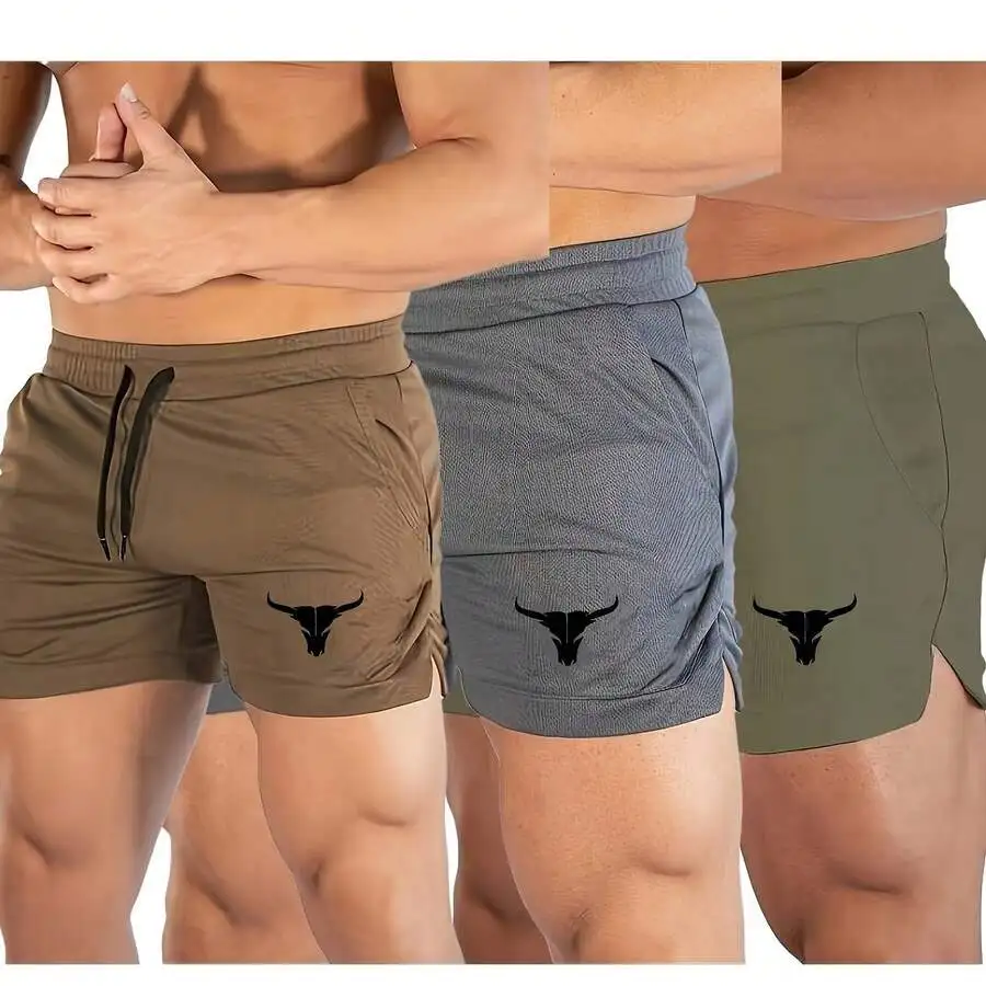 Mens Breathable Sports Shorts Set with Pockets