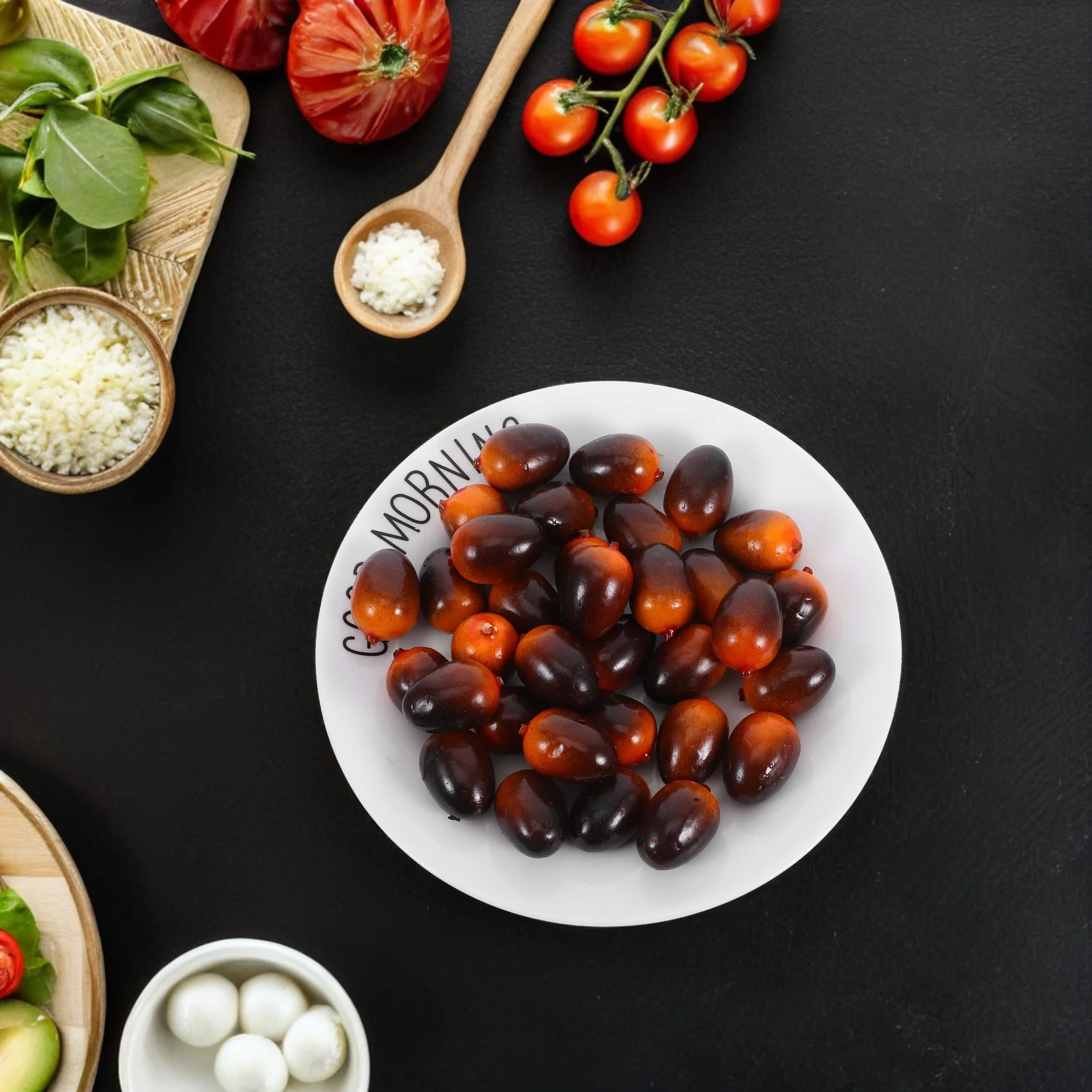 

50Pcs Realistic Artificial Olive Decoration Faux Olive Set Autumn Farmhouse Kitchen Dining Table Centerpieces Photography Props