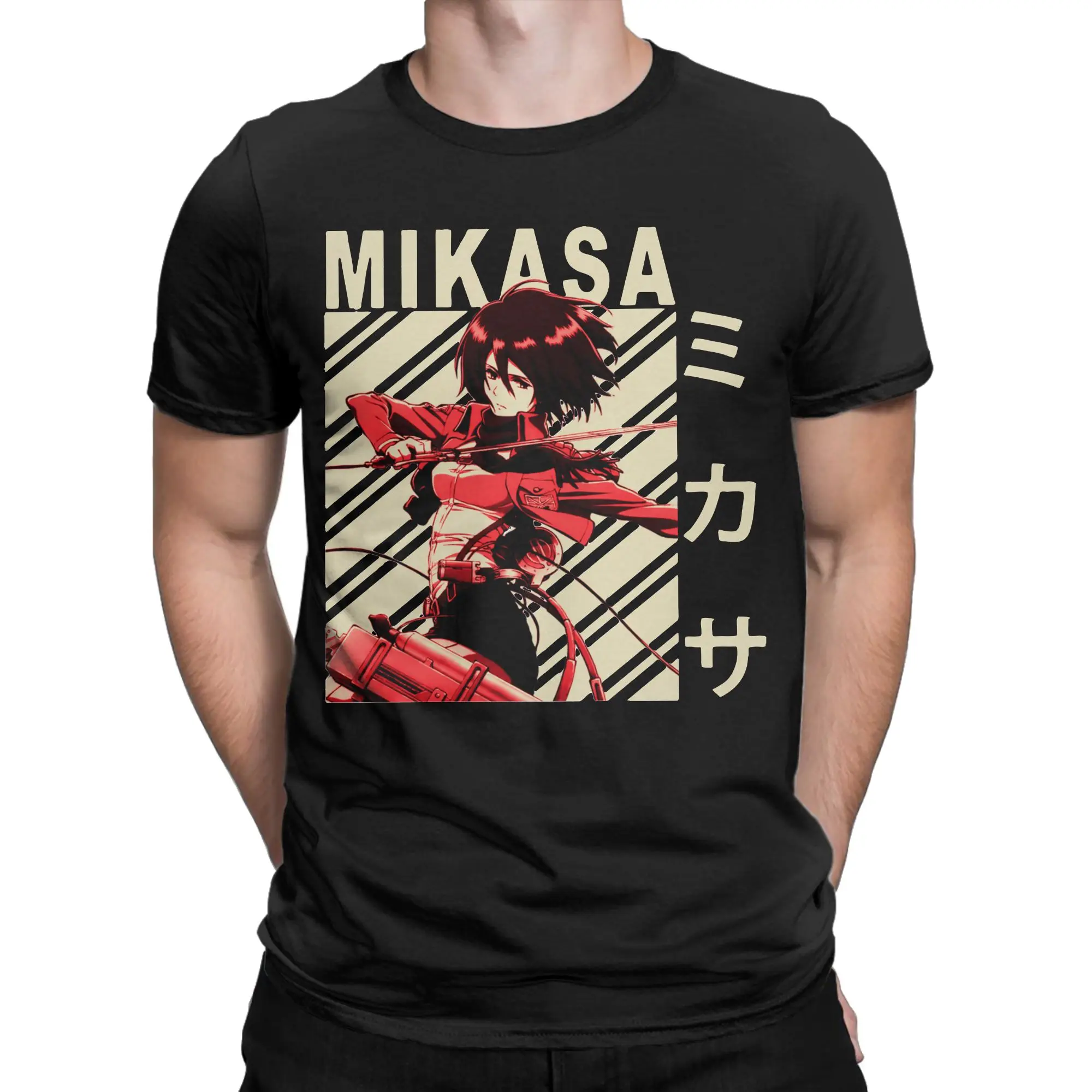 Men Mikasa Ackerman Attack On Titan Shingeki No Kyojin T Shirts AOT Anime Cotton Clothes Short Sleeve Crew Neck Tees T-Shirts