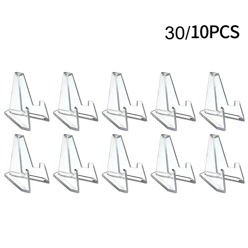 10/30 قطعة حامل عرض البطاقات الثلاثي أكريليك صغير المعبود صور حامل صور حامل لعملة المعدنية الرياضية بطاقات التداول رفوف العرض #1