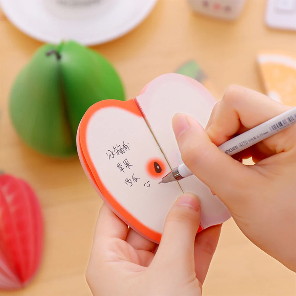 Red Apple Memo Paper, 3D Creative Fruit Memo Paper, Cute Alien Convenient Message Memo Book