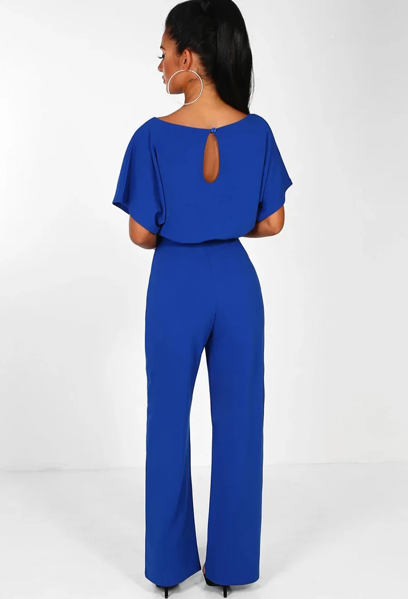 Mới Thời Trang Nữ Jumpsuit Ngắn Thanh Lịch Nữ Tay Rỗng THẮT NƠ EO Chắc Chắn Mùa Hè Quần Ống Rộng Câu Lạc Bộ Phong Cách Đường Phố Nóng S-3XL