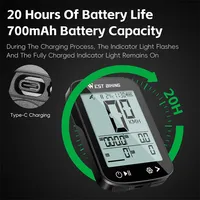 GPS Bike Computer Wireless Stopwatch IPX7 Waterproof Cycling Odometer Type-C Charge Speedometer Bicycle Accessories