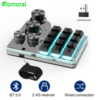 12 Keys Programmable Keyboard with 4-Knobs Custom Macro Keyboard Hotswap RGB Backlight For Photoshop Gaming Keypad Mechanical