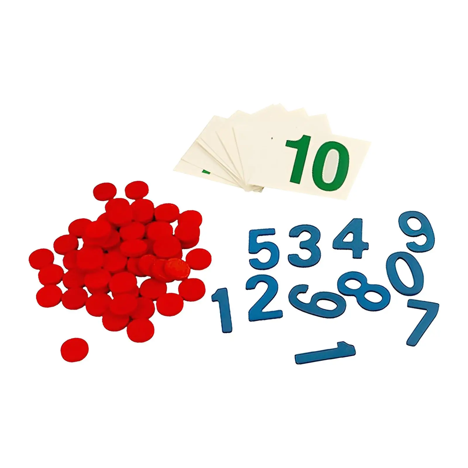 Math Toy Montessori Number Counting Set Wooden Counters Flashcards Early Development Educational Game for Children Fine Motor