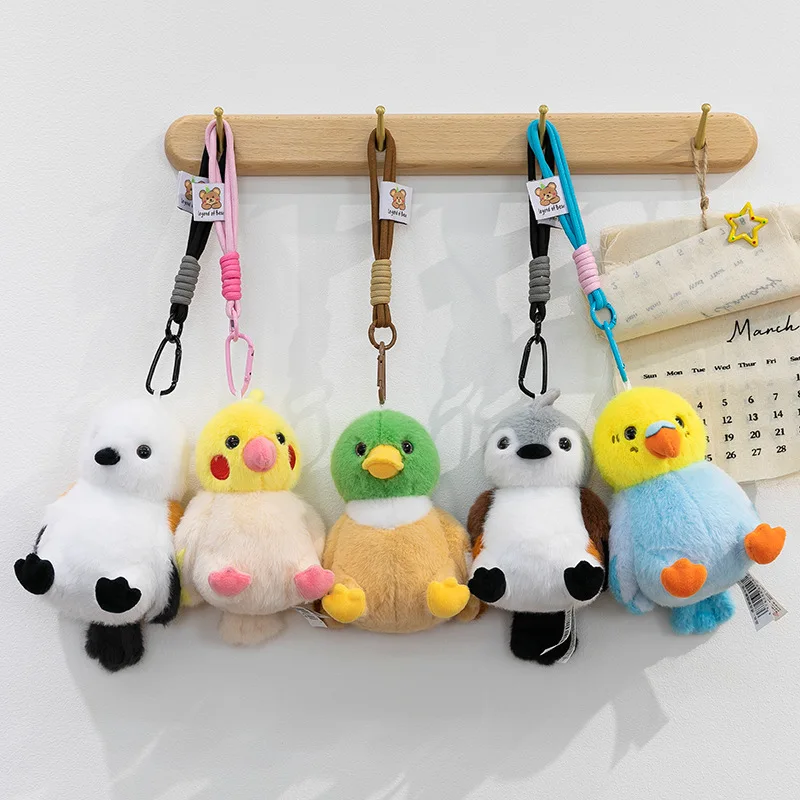 Original Cute Bird Plush Pendant Handmad Souvenir Palm Doll Key Ring Luggages Bags Pendant Car Hanging Ornaments Home Decoration