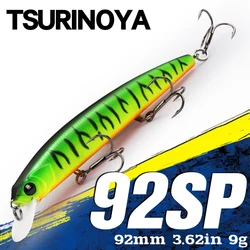 TSURINOYA 92SP Suspending Minnow Fishing Lures DW78 92mm 9g 3 Hooks Artificial Hard Bait  Long Casting Pike Lure