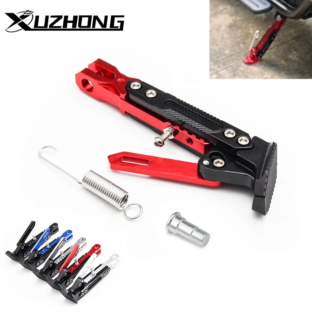 

Motorcycle Stand CNC Aluminum Adjustable height in six gears Side Stand Adjustable High Support Modified Scooter Side Stand