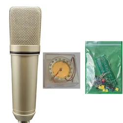 DIY 34mm Gold Large Diaphragm Capsule MAU87 Home Studio Recording Cardioid Condenser Microphone DIY Mic Accessories Parts Set