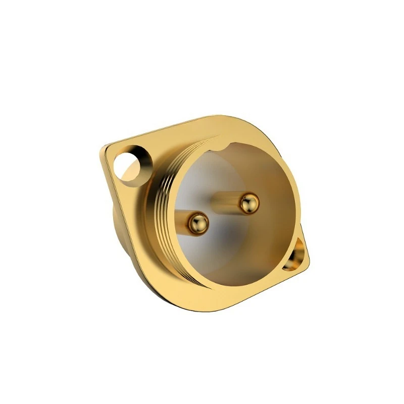 GM16G Pure Copper Gold Plated GX16 Aviation Plug Socket Connector 2 Pin Male Connector