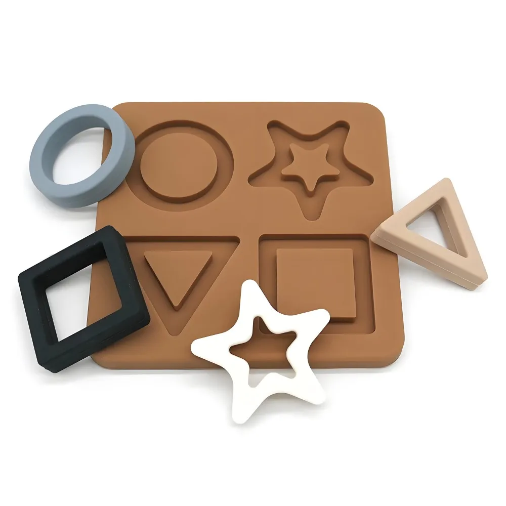 Siliconen vormherkenningspuzzel voor kinderen Educatief speelgoed Vroeg leren Grafische verlichting Leuke hersenkraker Cadeau