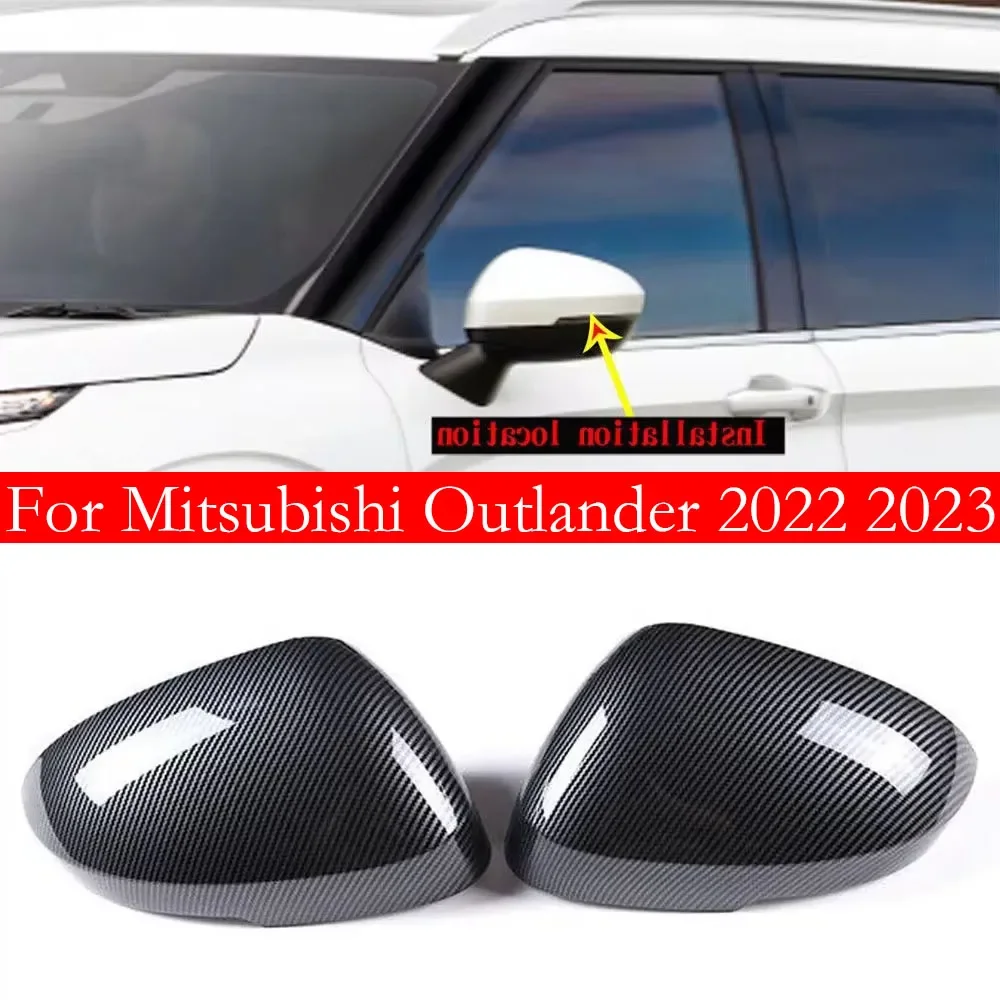 

Для Mitsubishi Outlander 2022 2023, автомобильная наклейка, крышка бокового зеркала заднего вида, крышка крыла, внешняя дверь, задний вид, накладка, карбоновая авто