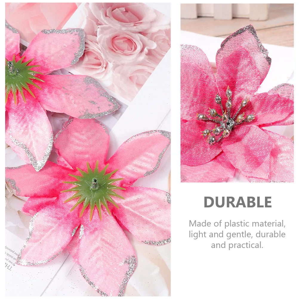 

15Pcs Xmas Tree Artificial Flowers Simulation Christmas Floral Decoration Props for Holiday Party Flower Decor