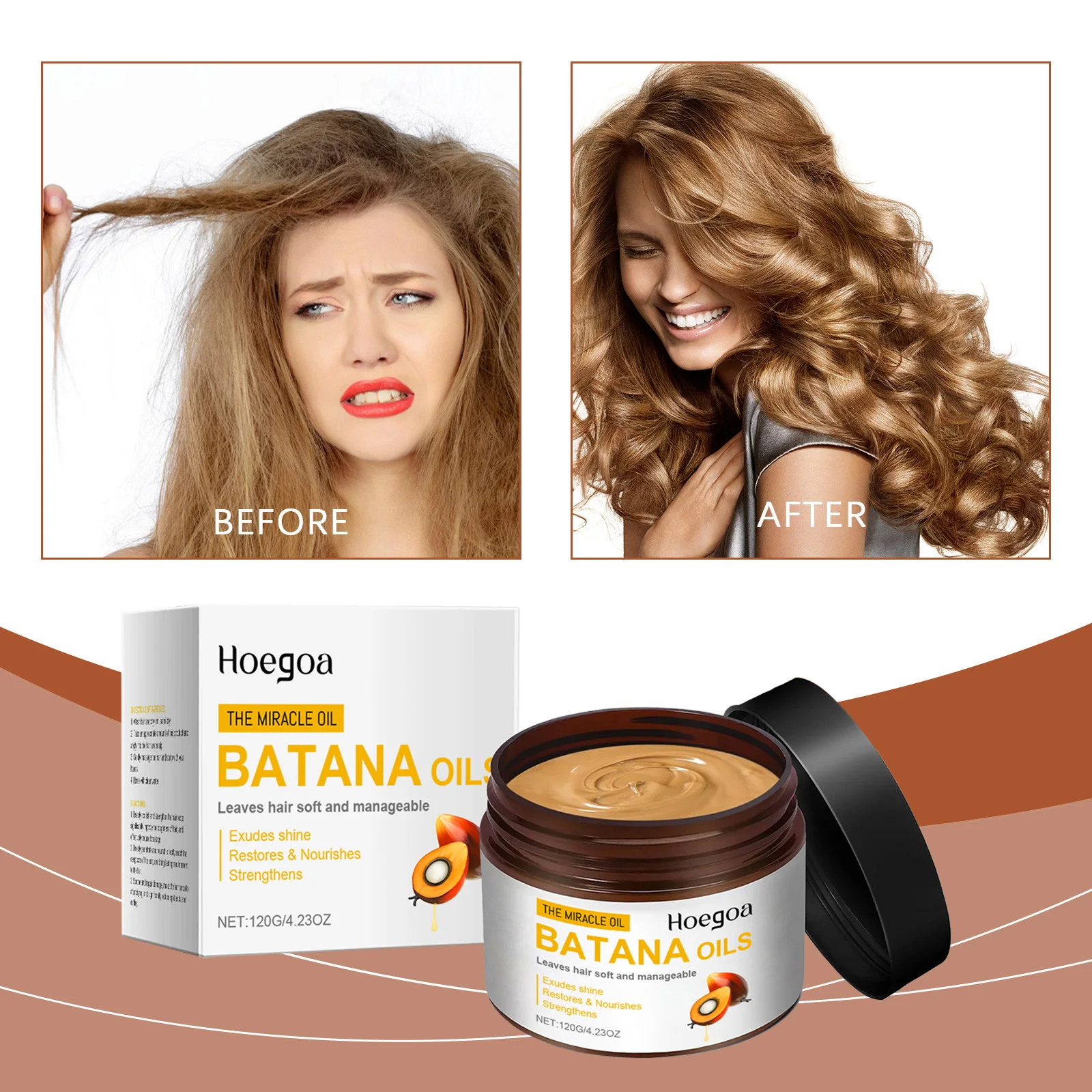 

Batana Oil Moisturizing Hair Mask Repair Dry Prevent Hair Loss Nourishing Scalp Hair Roots Care for Hair Healthier Thicker