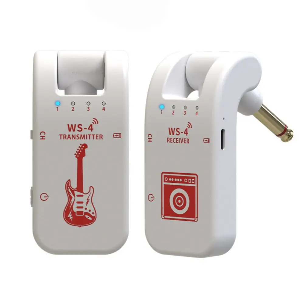 2.4GHz Wireless Guitar System 48K/16bit Rechargeable Guitar Transmitter Receiver Set Real-time Transmission Rotatable Plug