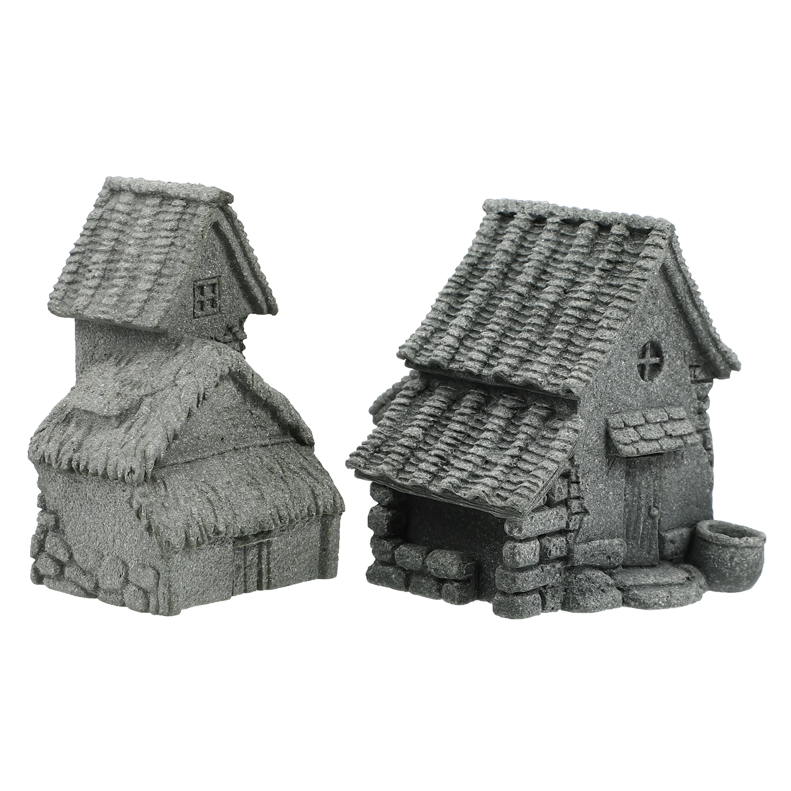 

2PCS Miniature S stone Houses for L scaping Bonsai Decorations Realistic Design Suitable for Home Adornments Mini House Crafts