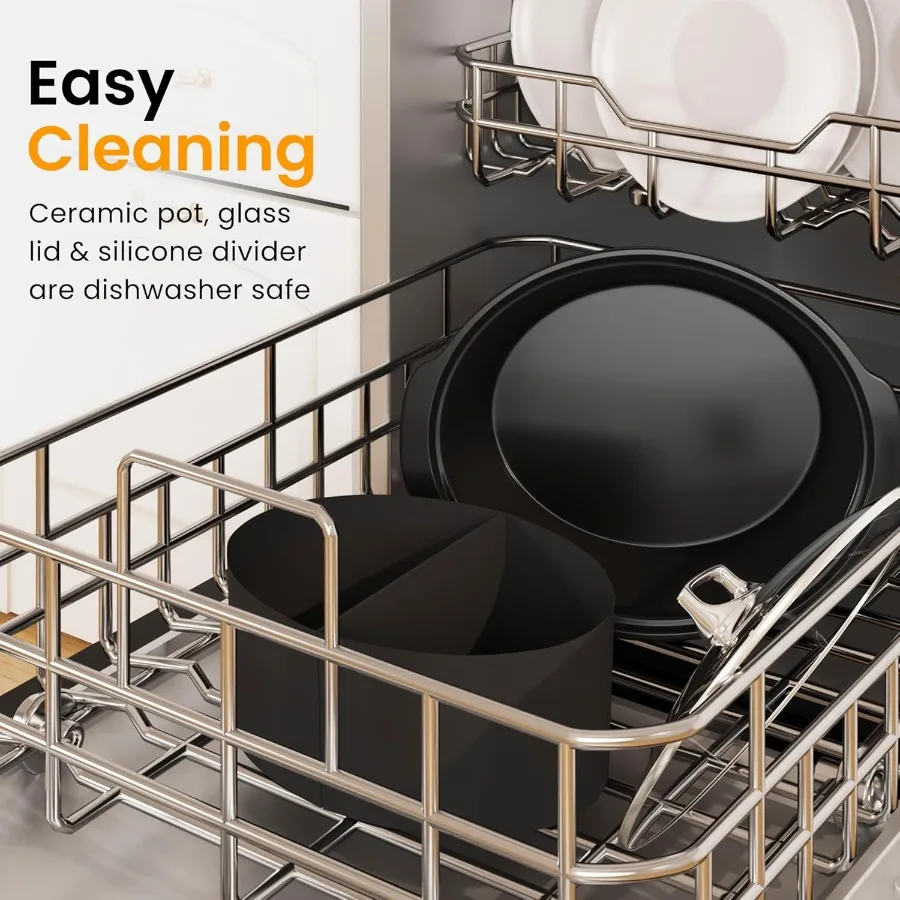 Программируемая мультиварка на 6 литров с силиконовыми вкладышами 2 в 1 для домашней кухни, подогреватель еды для мультиварки с цифровым таймером