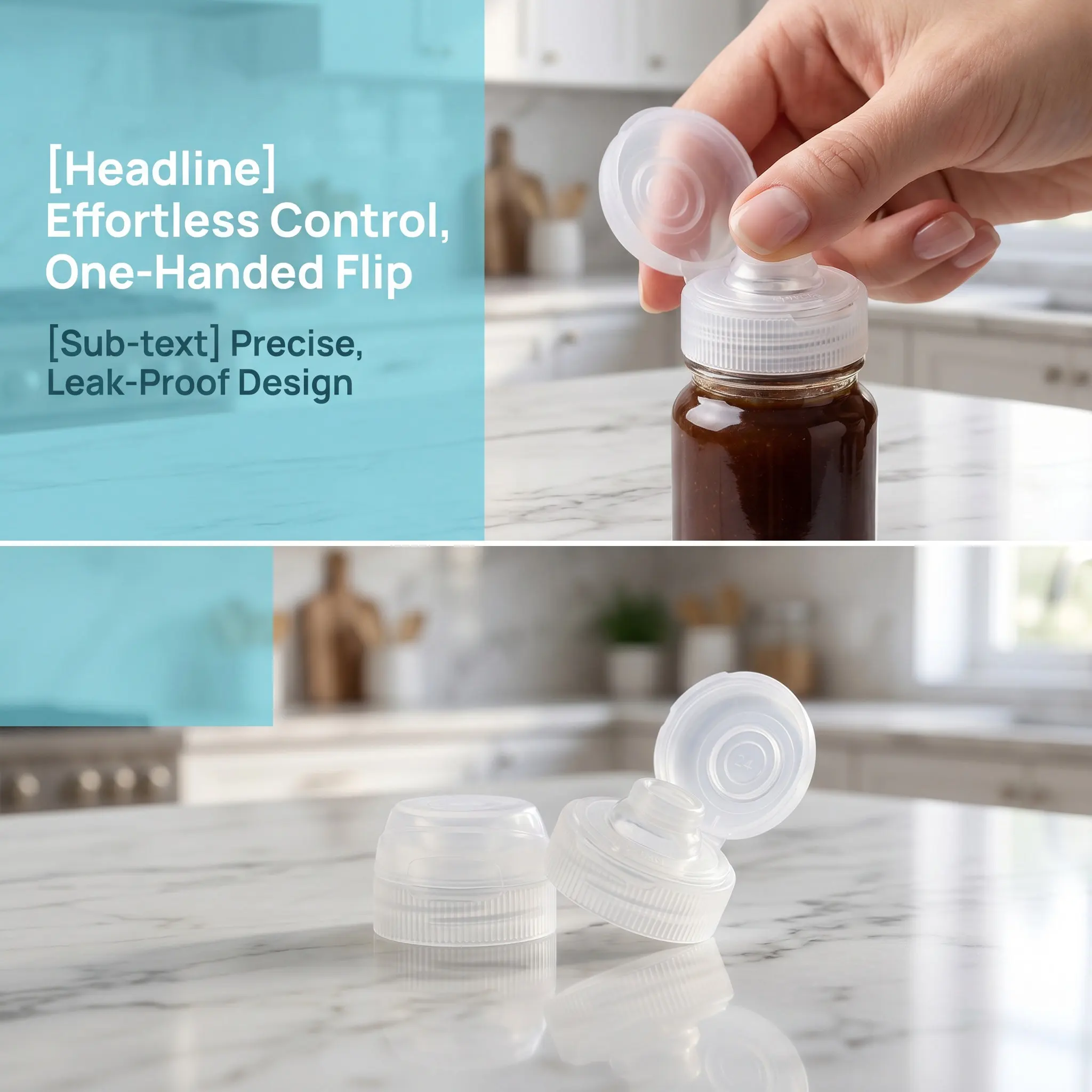 20Pcs Plastic Condiment Squeeze Bottle Caps Flip Closure Leak-Proof Replacement Lid for Oil Syrup Sauce Bottle Dispenser Spout