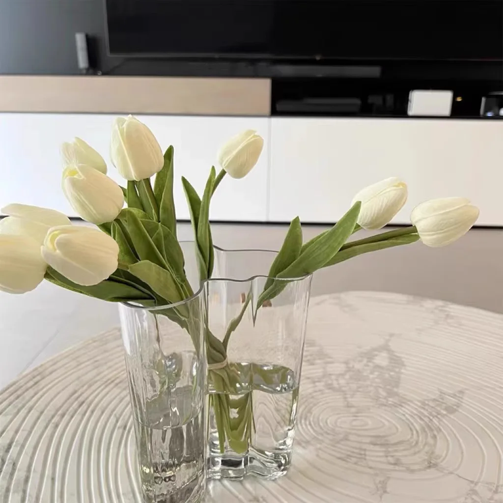 Ins Style Glass Vase Living Room Dried Flowers Glass Transparent Dill Home Decoration Accessories Wide Mouth Flower Vases