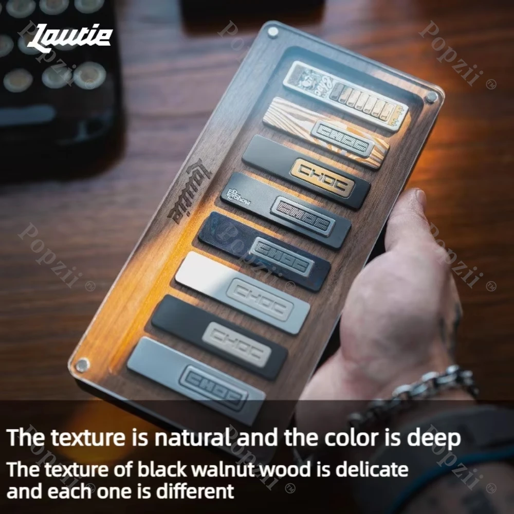 LAUTIE CHOC Display Box Eight Compartments Wooden Storage Decorative Box EDC Table Ornament Desktop Stress Relief Toy