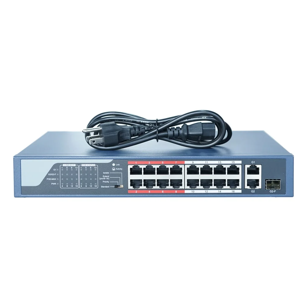 Imagem -03 - Interruptor de Rede Lan Hik-poe Ds3e0318p-e mb Desbloqueado 16ch Lan