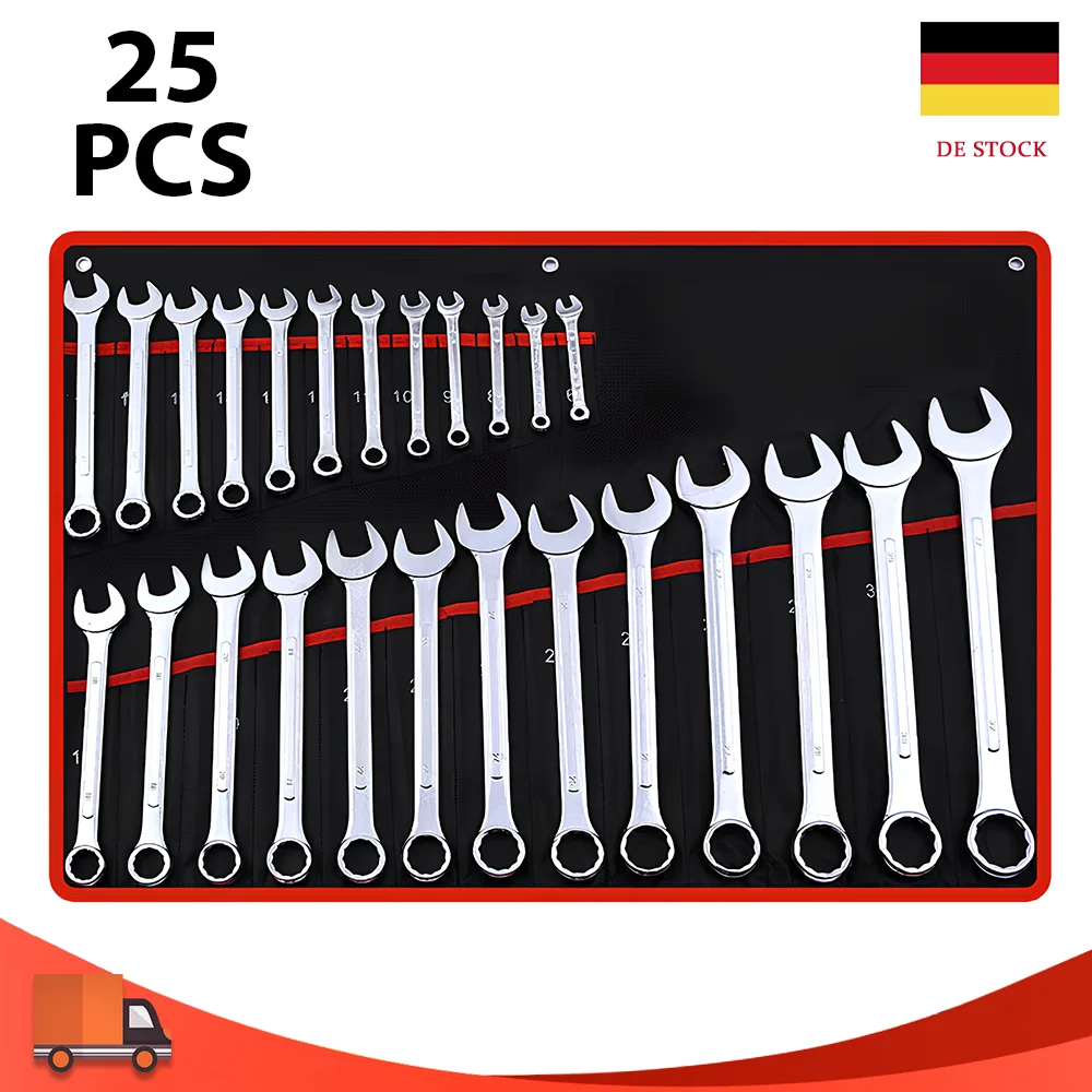 Jeu de clés à cliquet à double usage, 25 pièces, clé Torx 6-28/30/32mm, outils de réparation automobile, sac à outils en toile