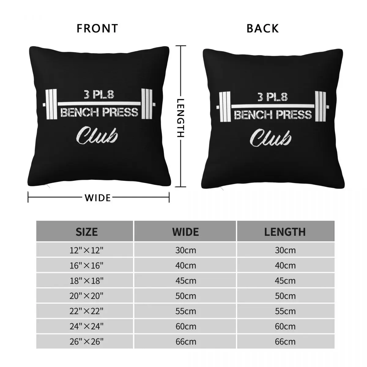 3pl8 Club Weight Lifting Square Pillowcase Polyester Linen Velvet Creative Zip Decorative Sofa Cushion Case 18