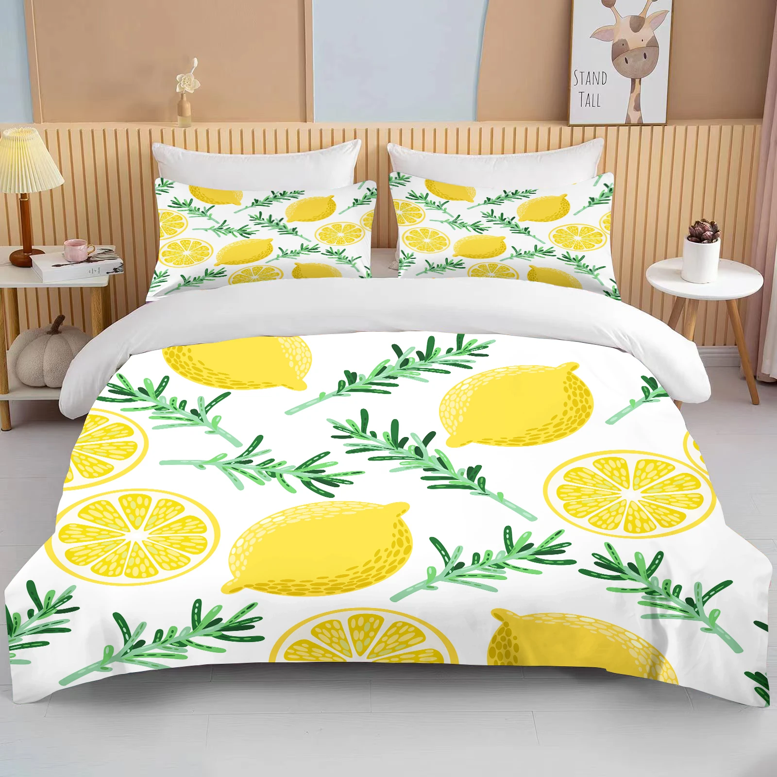 10 Sizes Fruit Pattern Bedding Three Piece Set King Size Double Bedding Set Microfiber Duvet Cover Set  Queen Duvet Cover Set