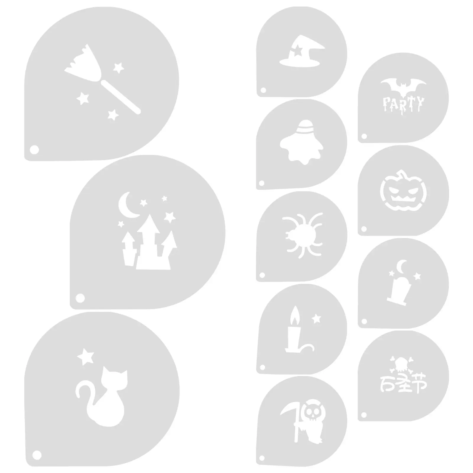 12pcs Coffee Latte Art Stencils for Cappuccino, Cocoa, Chocolate & Cinnamon Sprinkling – Food-Safe PET Baking Mold