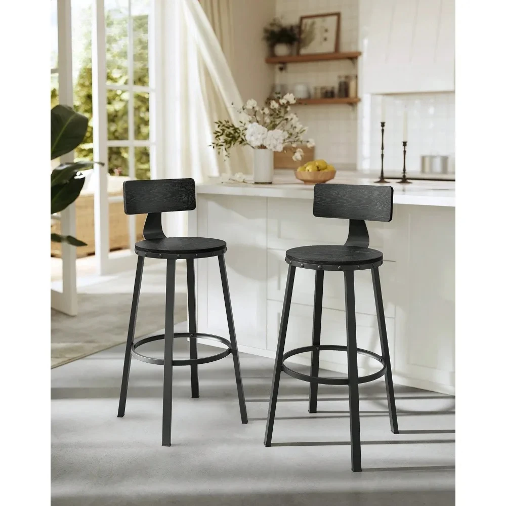 

Bar Stools Sillas Para Barra AltaBar Stools Set Of 2, Bar Height Barstools With Back, 28.7 Inches Counter Stools Bar Chairs With