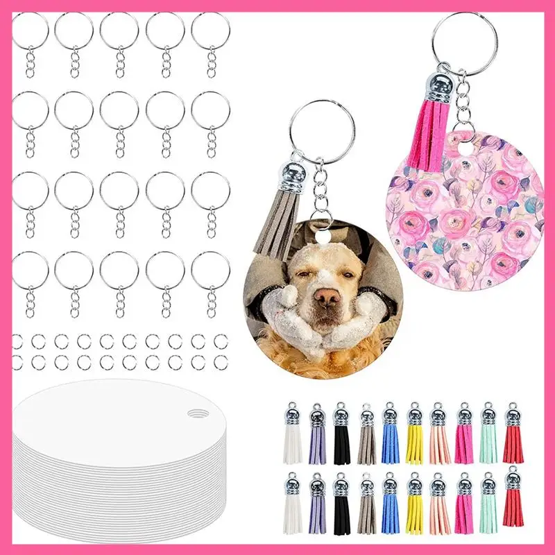 

ABNM Metal Sublimation Keychain Blanks Double Sided Sublimation Blanks Keychain Blanks Round