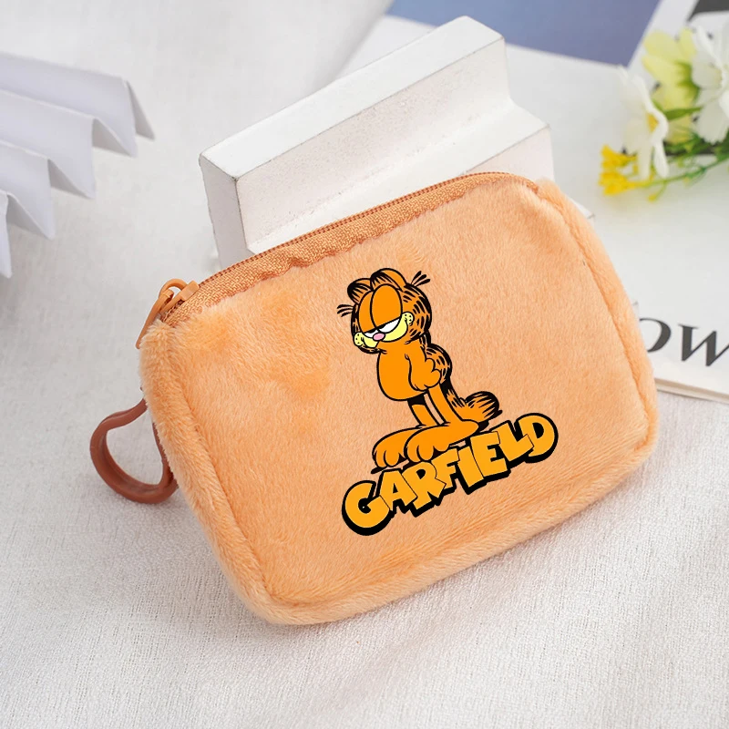 Garfield peluche portamonete Anime Cartoon Cat stampato portafoglio ragazzi ragazze portatile Kawaii Storage Bag Cute Cosmetic Bags regali nuovo