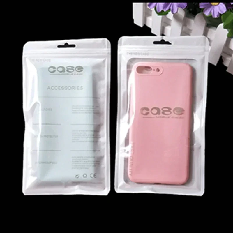 50Pcs Neutral Plastic Zip Lock Cell Phone Case Pouches PP Pouch Bags Accessories Packaging Sealing Pouch for IPhone Samsung