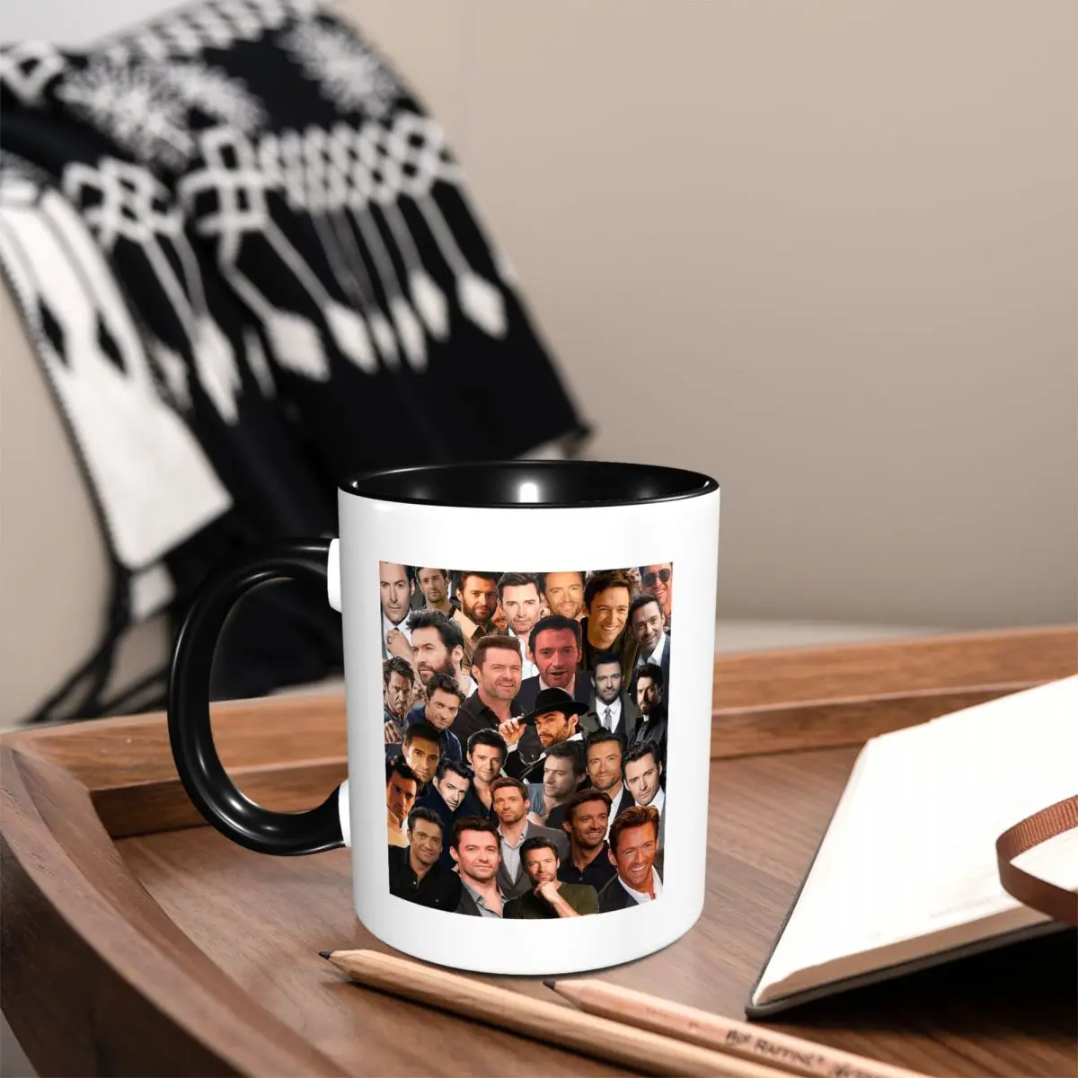 Hugh Jackman Photo Collage Mug Funny Ceramic Coffee Cups Tea Mugs Milk Cup Drinkware Gift for Friends