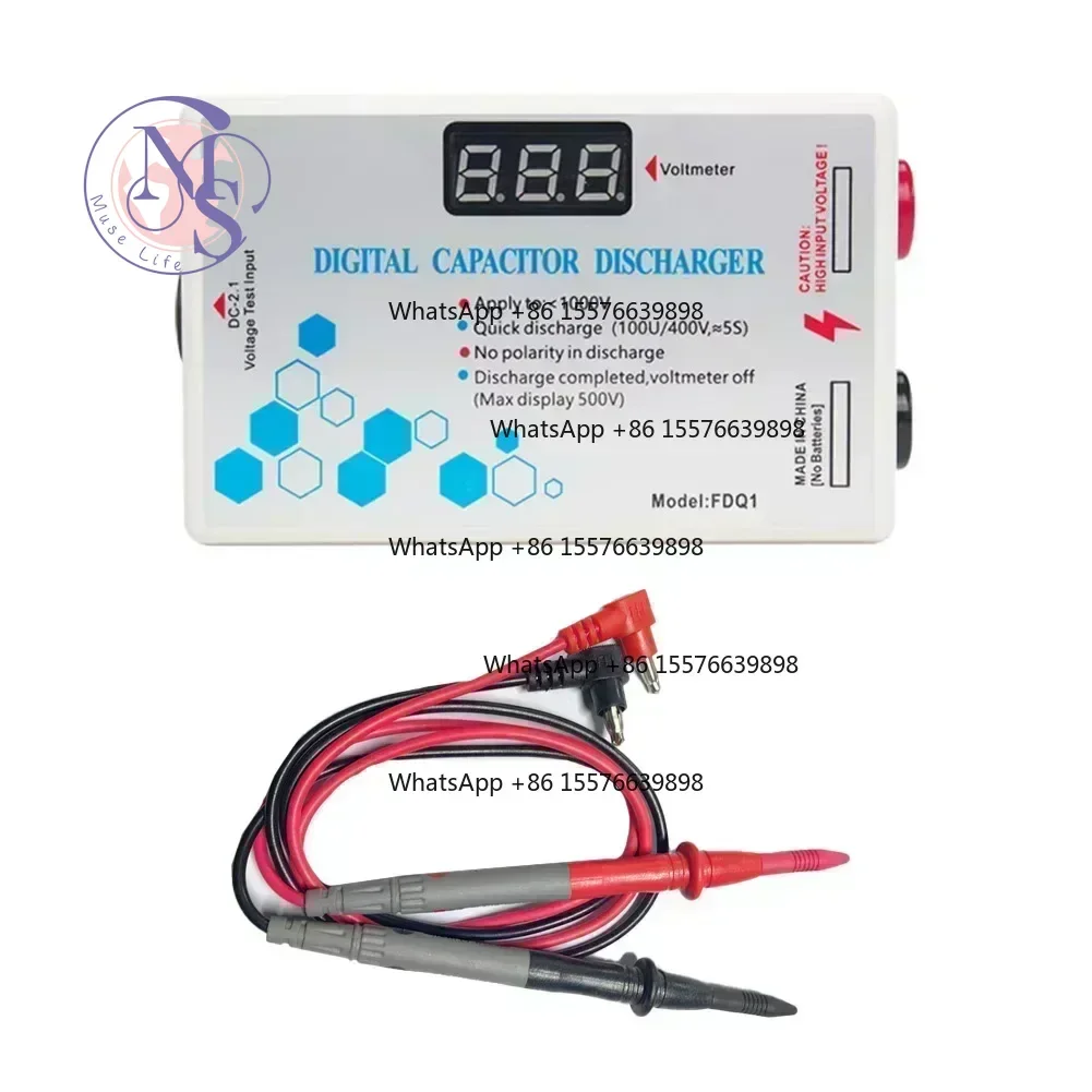 10-1000V Capacitor Discharger, Fast Discharge Safety Tool For Electrical Test Measurement